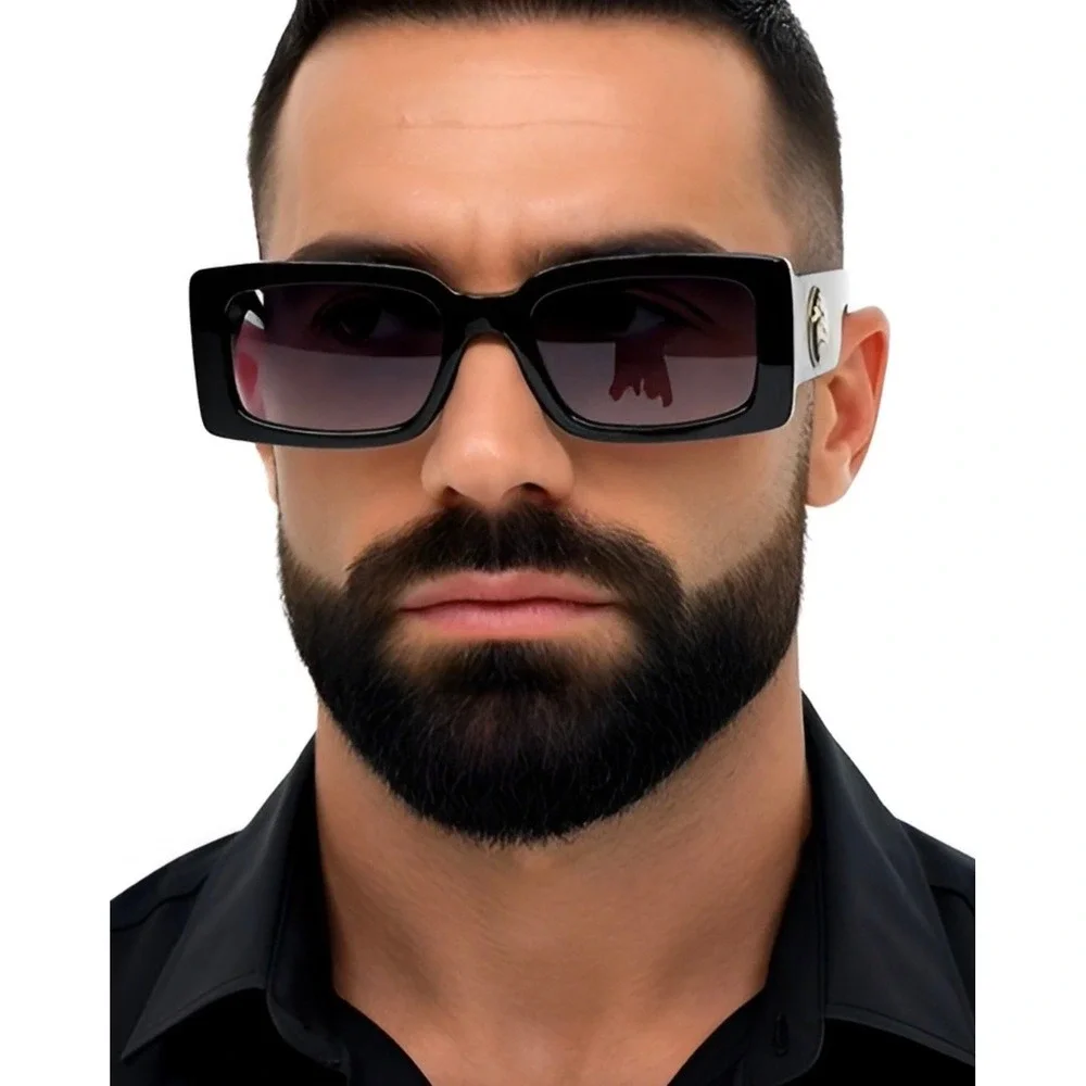 Sunglasses Mens Square Black Lens Outdoor Style Elegant‎ UV400 Protection Cholo